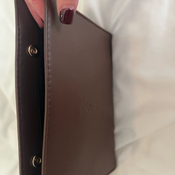 Yves Saint Laurent beauty pouch brown with snap closure - Picture 1 of 7